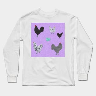 BBS Ameraucana Pattern Purple Long Sleeve T-Shirt